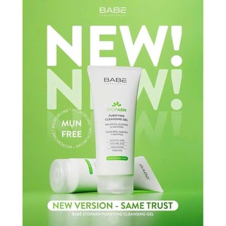 Sữa Rửa Mặt Dành Cho Da Dầu Mụn BABE Stop AKN Purifying Cleansing Gel