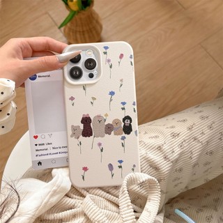 Ốp Lưng iPhone TPU Hoạ Tiết Da Mềm Cún Hoa Chống Sốc, Chống Bẩn Cao Cấp - iP X/XS/11/12/13/14/15/16/17/Plus/Pro/Max/Air