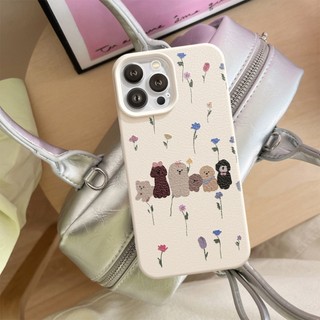 Ốp Lưng iPhone TPU Hoạ Tiết Da Mềm Cún Hoa Chống Sốc, Chống Bẩn Cao Cấp - iP X/XS/11/12/13/14/15/16/17/Plus/Pro/Max/Air