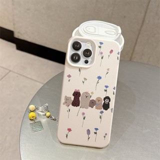Ốp Lưng iPhone TPU Hoạ Tiết Da Mềm Cún Hoa Chống Sốc, Chống Bẩn Cao Cấp - iP X/XS/11/12/13/14/15/16/17/Plus/Pro/Max/Air