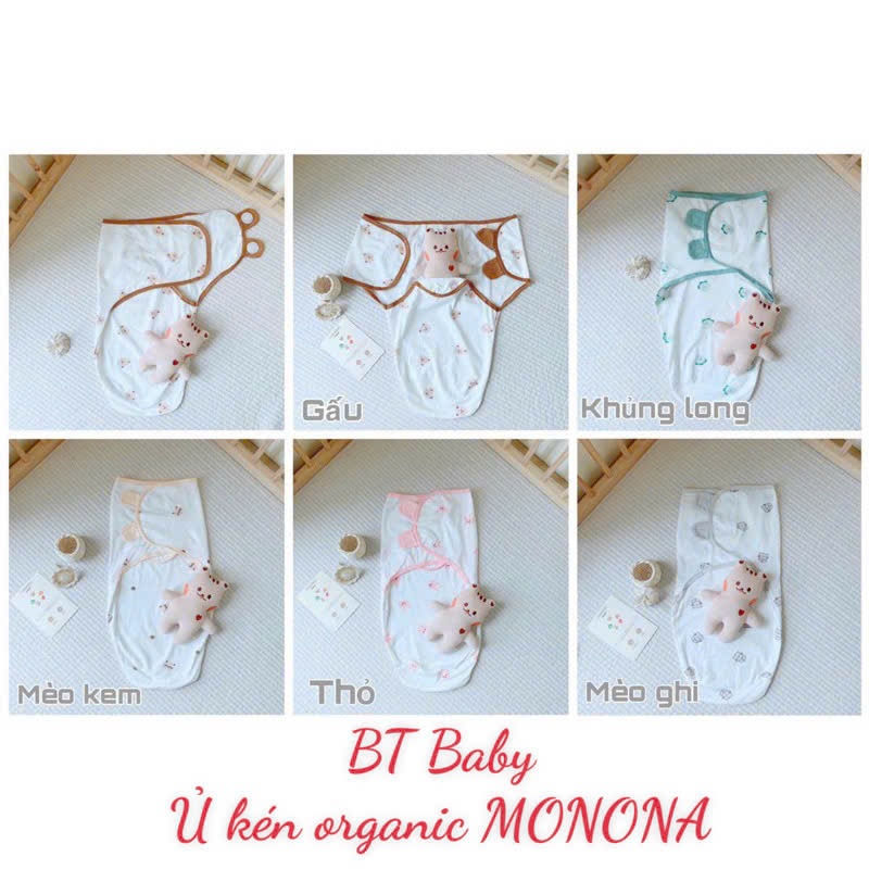 Ủ kén cho bé sơ sinh Organic, túi ngủ giúp bé đỡ giật mình ngủ sâu giấc mềm mại và thoáng mát