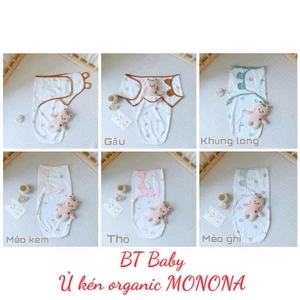 Ủ kén cho bé sơ sinh Organic, túi ngủ giúp bé đỡ giật mình ngủ sâu giấc mềm mại và thoáng mát
