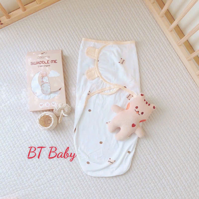 Ủ kén cho bé sơ sinh Organic, túi ngủ giúp bé đỡ giật mình ngủ sâu giấc mềm mại và thoáng mát