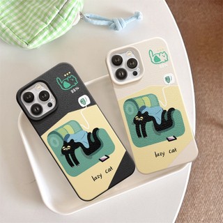 Ốp Lưng iPhone TPU Hoạ Tiết Da Mềm Lazy Cat Chống Sốc, Chống Bẩn Cao Cấp - iP X/XS/11/12/13/14/15/16/17/Plus/Pro/Max/Air