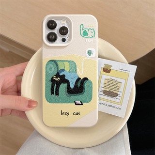 Ốp Lưng iPhone TPU Hoạ Tiết Da Mềm Lazy Cat Chống Sốc, Chống Bẩn Cao Cấp - iP X/XS/11/12/13/14/15/16/17/Plus/Pro/Max/Air