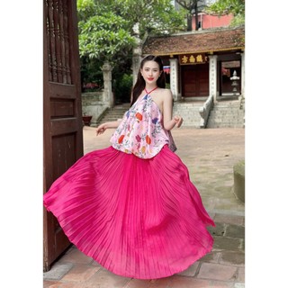 🧧Sét yếm gấm Yên Phượng phối chân váy dập ly (yếm Trung Thu, yếm chụp Tết, yếm chụp sen, yếm múa)