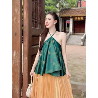 🧧Sét yếm gấm Yên Phượng phối chân váy dập ly (yếm Trung Thu, yếm chụp Tết, yếm chụp sen, yếm múa)