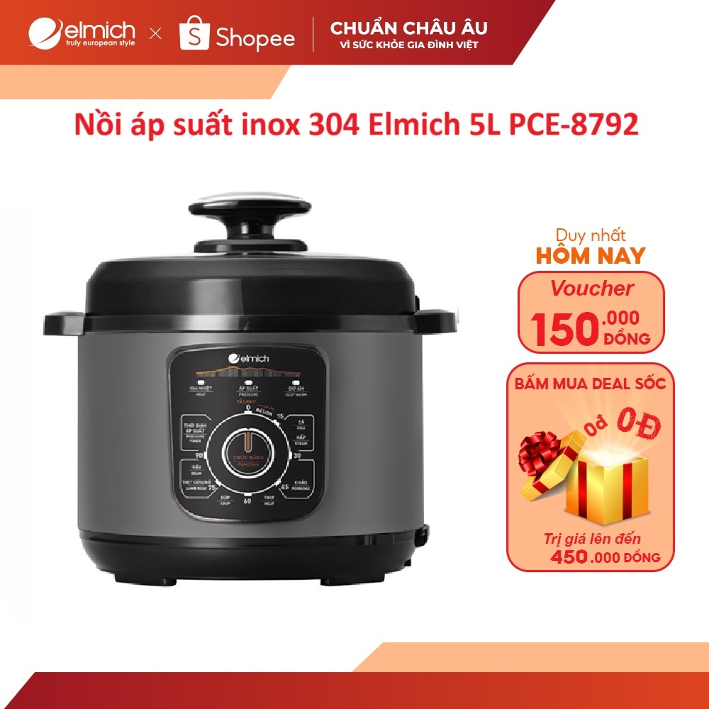Nồi áp suất inox 304 Elmich 5L PCE-8792