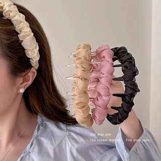 Băng đô răng xếp ly lưới kiểu mới dành cho nữ khi rửa mặt, băng đô ép tóc chống trượt phụ kiện tóc
