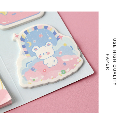 Bộ Giấy Note Dán, Bộ Giấy Note Dễ Thương Hoạt Hình Màu Xinh Xắn, Có Keo Dán Giúp Ghi Chú Tiện Lợi