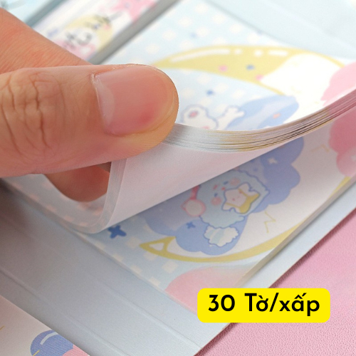 Bộ Giấy Note Dán, Bộ Giấy Note Dễ Thương Hoạt Hình Màu Xinh Xắn, Có Keo Dán Giúp Ghi Chú Tiện Lợi