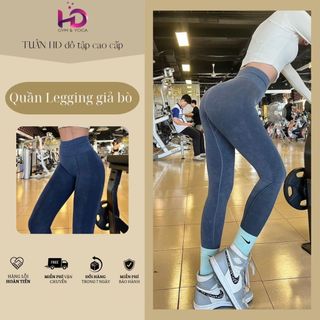 Quần Tập Legging Giả Bò Co Giãn Siết Eo Ôm Body Cực Tốt Phù Hợp Tập Gym, Yoga Chạy Bộ, Đạp Xe, Sport