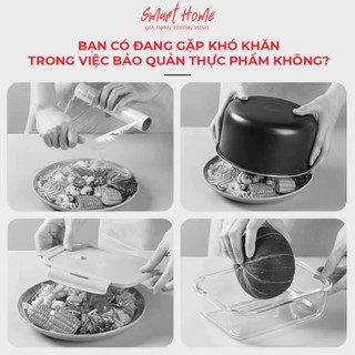 Màng Bọc Thực Phẩm Co Giãn Siêu Dai . Bịch 300 cái Dạng Rút Có Chun Tiện Lợi Bọc Thức Ăn