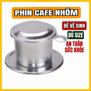 Phin cafe nhôm nhiều size, đủ kích cỡ từ nhỏ đến lớn phù hợp pha 1 ly cà phê hoặc pha nhiều ly cà phê dùng cho quán