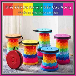 Ghế nhựa gấp gọn di động 7 màu, ghế xếp gọn du lịch dã ngoại du lịch- CK
