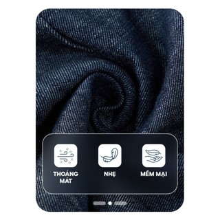 Quần short jeans YODY chất denim giấy mỏng nhẹ thoáng mát, dáng baggy tôn dáng WCJS25S002
