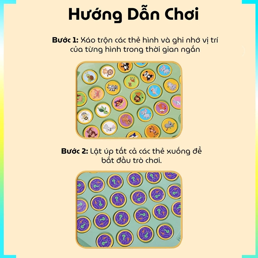 Đồ Chơi Cờ Lật Luyện Trí Nhớ Chủ Đề Trái Cây Cho Bé, Bộ Đồ Chơi Trí Tuệ Tư Duy Ghi Nhớ 52 Quân Cờ