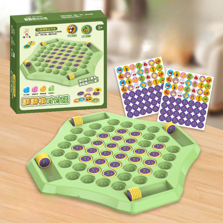 Cờ Lật Trí Nhớ Board Game Cho Bé, Đồ Chơi cơ lật mặt Tương Tác 4 Người Chơi Tư Duy