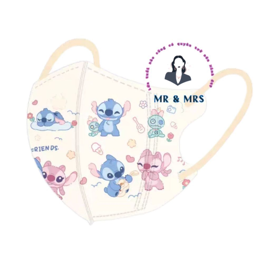 (Set 10/60c) Khẩu Trang Hoạt Hình stitch 3d cho be 3-12T