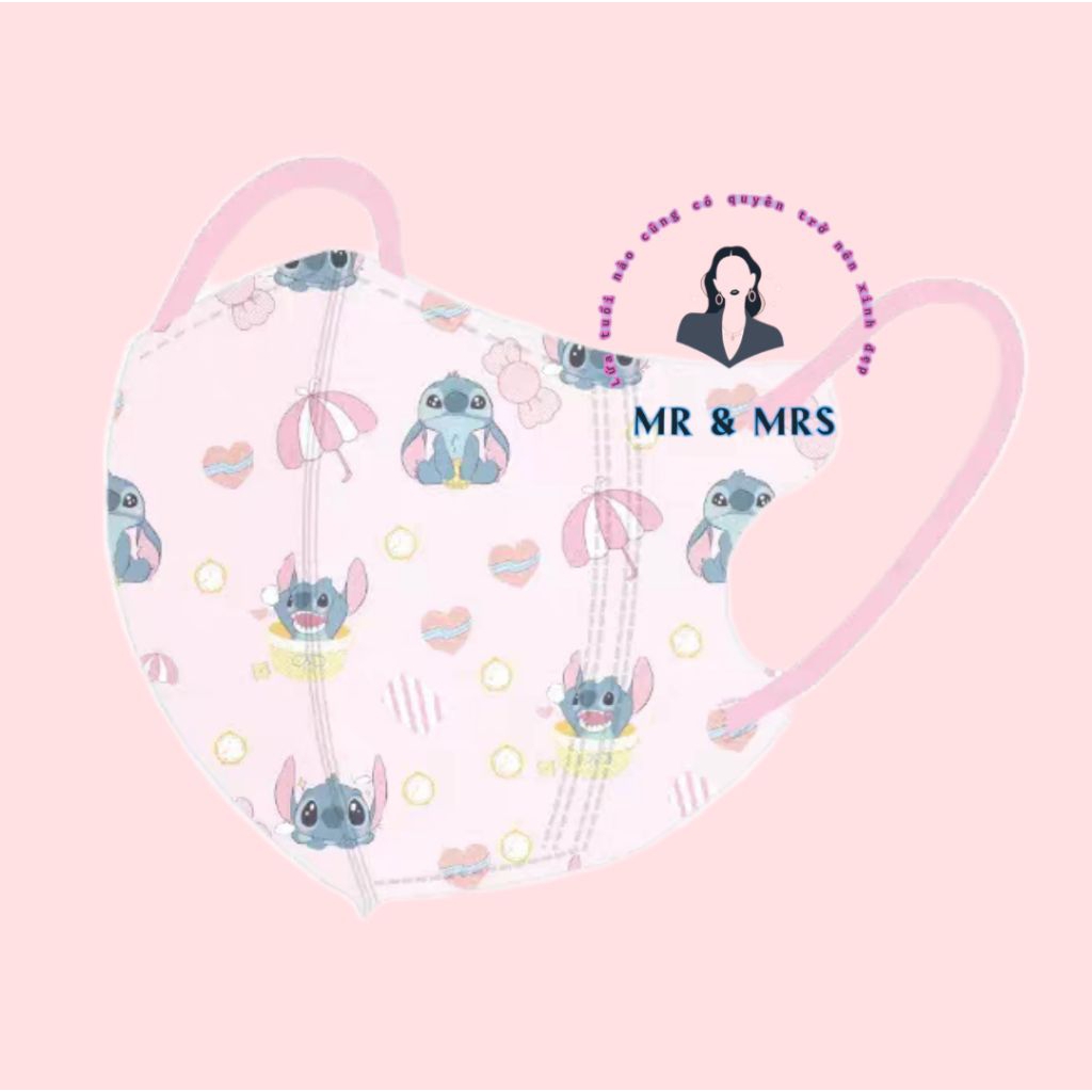 (Set 10/60c) Khẩu Trang Hoạt Hình stitch 3d cho be 3-12T