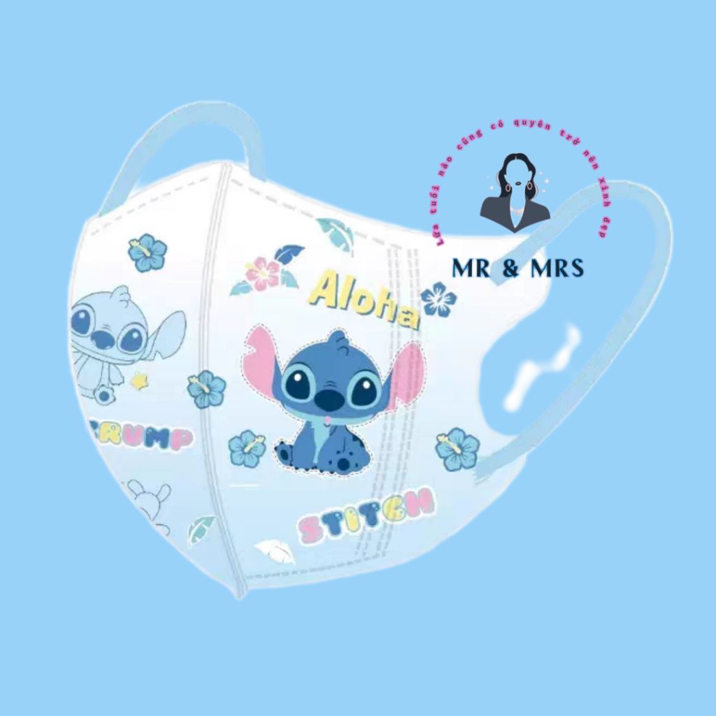 (Set 10/60c) Khẩu Trang Hoạt Hình stitch 3d cho be 3-12T