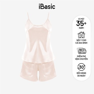 Đồ bộ mặc nhà nữ iBasic lụa satin áo hai dây quần đùi HOMW068
