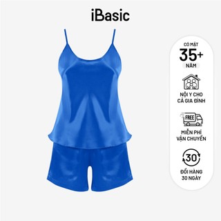 Đồ bộ mặc nhà nữ iBasic lụa satin áo hai dây quần đùi HOMW068