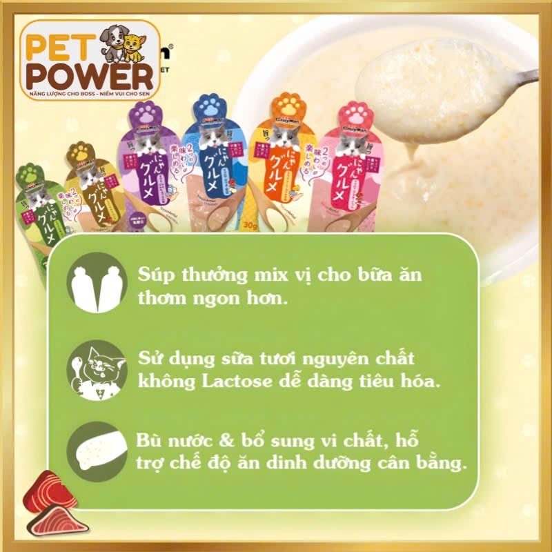 Súp thưởng cho mèo Cattyman mix vị gói 60gr