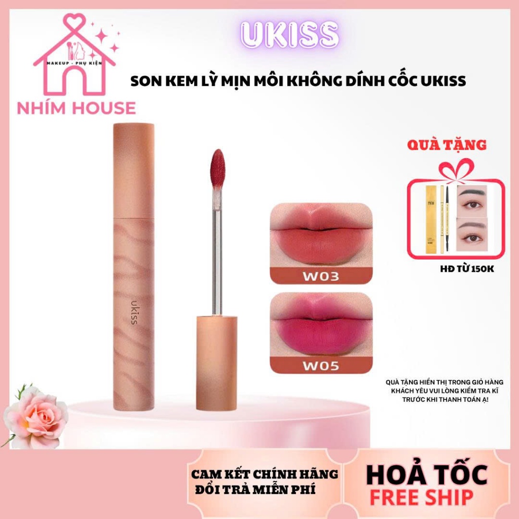 UKISS Son Tint Ginger Cat Trek Bền Màu Lâu Trôi Không Dính Cốc Dưỡng Ẩm Môi 3.3g | NHÍM HOUSE