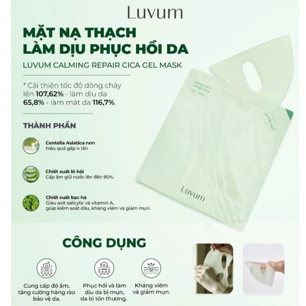 [Lẻ miếng] Mặt Nạ Thạch/Bùn LUVUM Afterglow Yuja/Calming Repair Cica/Aging Phyto Collagen/Pore Reset Mud Gel Mask 33g