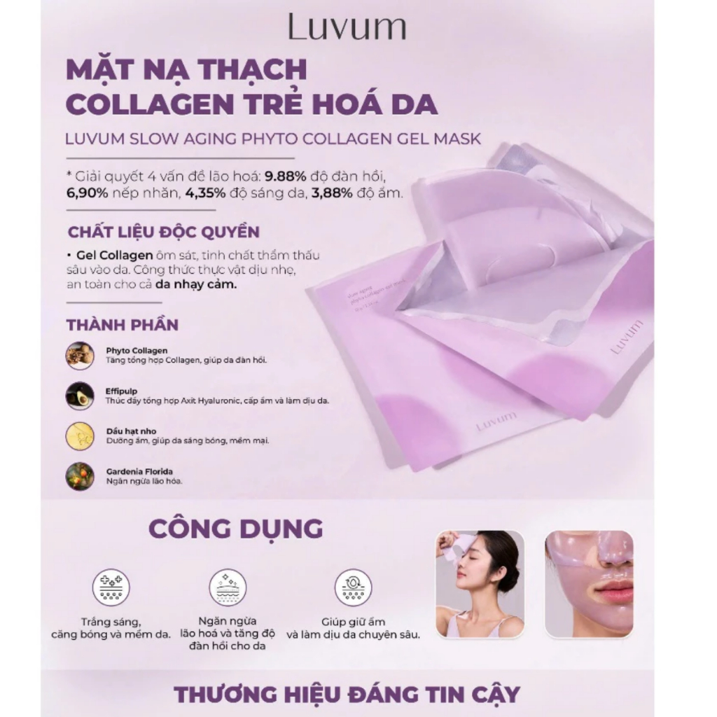 [Lẻ miếng] Mặt Nạ Thạch/Bùn LUVUM Afterglow Yuja/Calming Repair Cica/Aging Phyto Collagen/Pore Reset Mud Gel Mask 33g