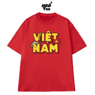Áo Thun Việt Nam Cây Lúa Vàng NGỐ TEE Chất Vải Cotton 100 Cao Cấp 250gsm Thoáng Mát Form Rộng