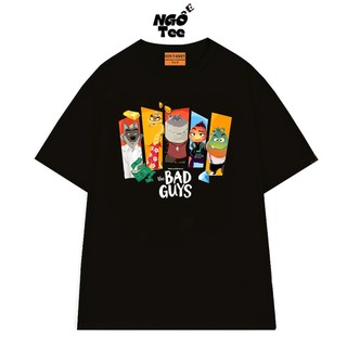 Áo Thun Hoạt Hình The Bad Guys NGỐ TEE Poster Các Nhân Vật Hài Hước Vải Cotton 75 Thoáng Mát