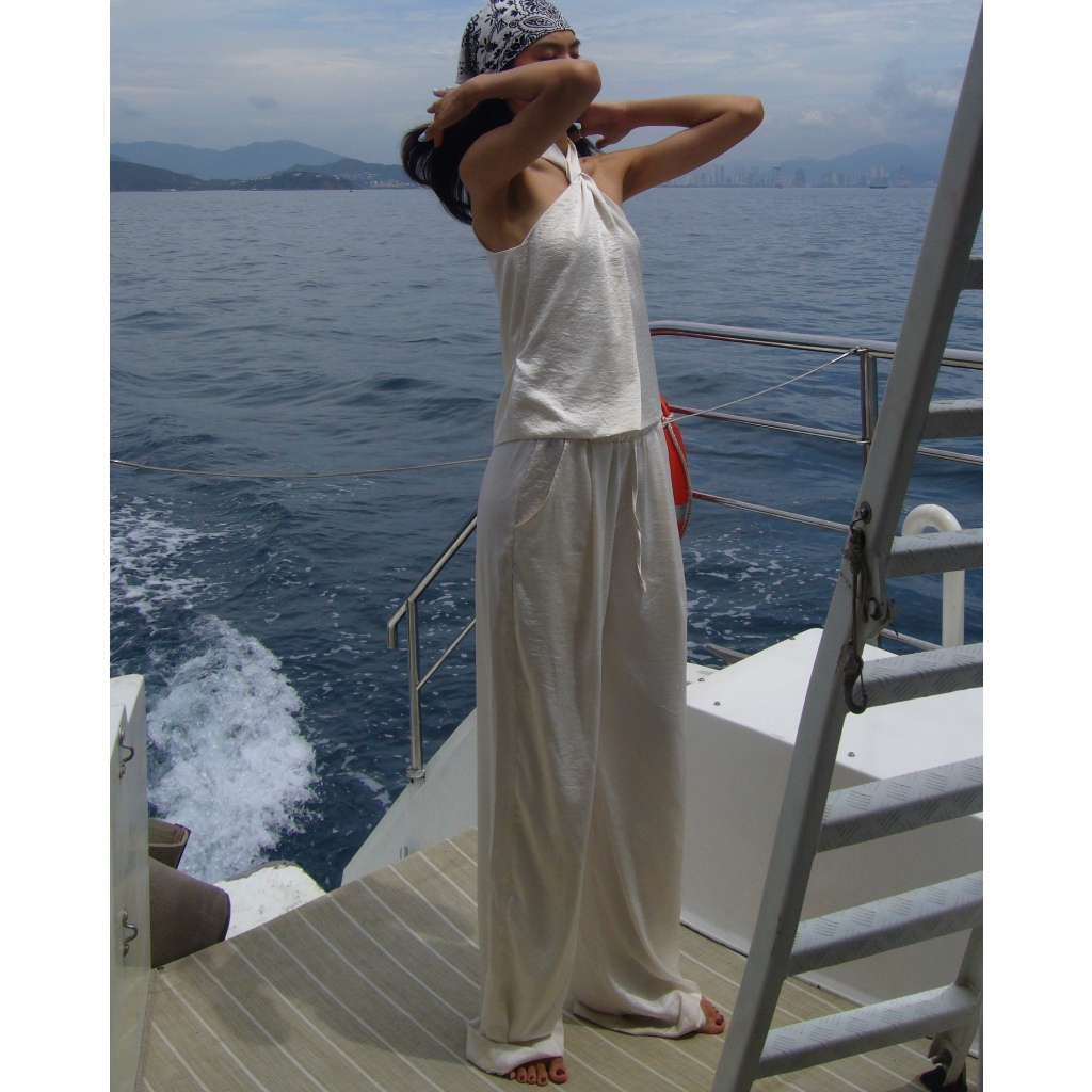 SUNDAY - LILY SILK TROUSERS - Quần Lụa Cạp Thun, Thoải Mái.