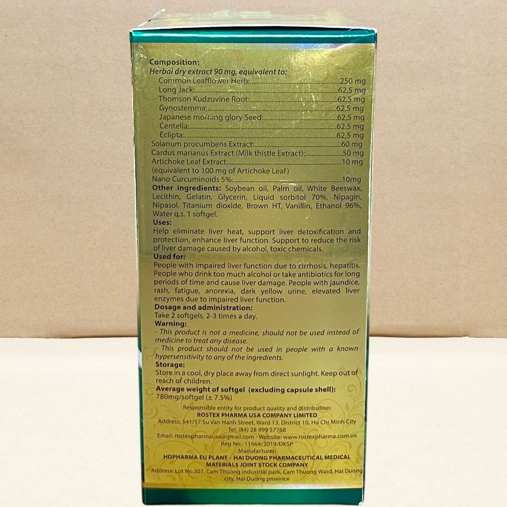 Combo 5 Hộp Cà Gai Leo Gold Tex Vàng Chai - Rostex - Hải Dương - Vitamin Chữa Lành