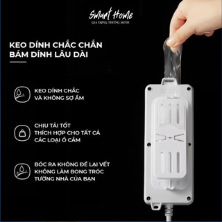 Miếng Dán Tường Treo Ổ Điện, Router Wifi, Xoay 360 Độ Tiện Lợi - Keo Siêu Dính - Nhựa ABS Cao Cấp