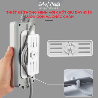 Miếng Dán Tường Treo Ổ Điện, Router Wifi, Xoay 360 Độ Tiện Lợi - Keo Siêu Dính - Nhựa ABS Cao Cấp