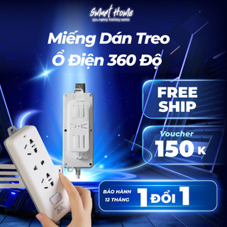 Miếng Dán Tường Treo Ổ Điện, Router Wifi, Xoay 360 Độ Tiện Lợi - Keo Siêu Dính - Nhựa ABS Cao Cấp