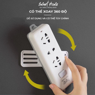 Miếng Dán Tường Treo Ổ Điện, Router Wifi, Xoay 360 Độ Tiện Lợi - Keo Siêu Dính - Nhựa ABS Cao Cấp