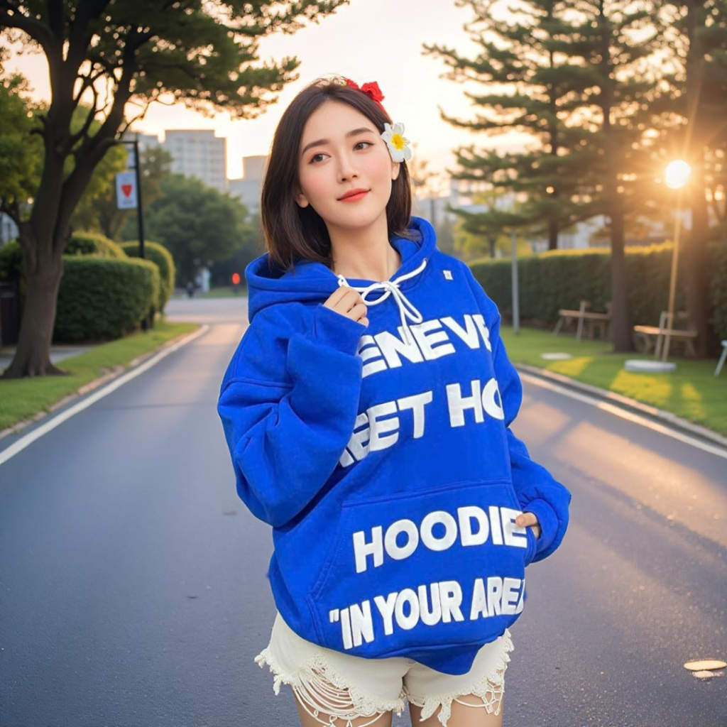 Áo Hoodie Đi Nắng WHENEVER In Chữ Nổi 3D Dáng Rộng Nam Nữ Mùa Thu Đông Mặc Cặp Đôi SSL
