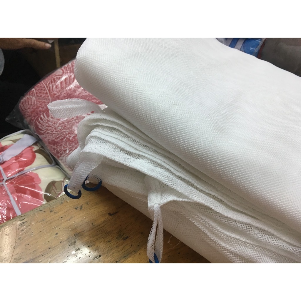 Mùng trắng Việt Nam, Cao 2m, Xếp Ly To, nhiều kích thước, may kĩ, thoáng, may mùng theo yêu cầu
