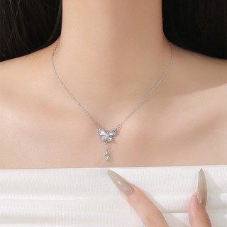 Dây Chuyền Hồ Điệp Bạc Ý Dành Cho Nữ Cao Cấp| Vòng Cổ Đính Đá | Phong Cách Hàn Quốc | Bảo Hành Mãi Mãi | VC9045 JULI