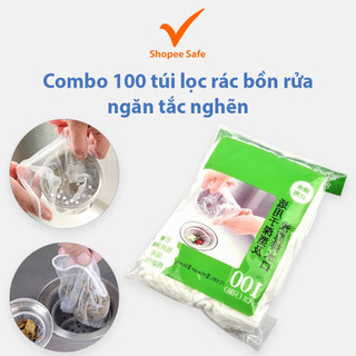 Combo 100 túi lọc rác bồn rửa, ngăn tắc nghẽn hiệu quả và giữ bồn sạch sẽ