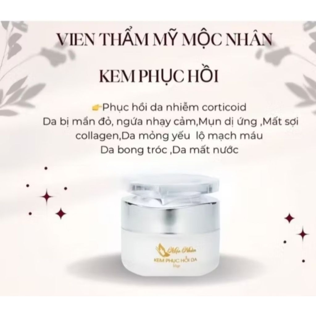 Chính Hãng Kem Phục Hồi Da Mộc Nhân Sau Peel Mỏng Yếu Lộ Mao Mạch Dể kích Ứng Mẩn Đỏ