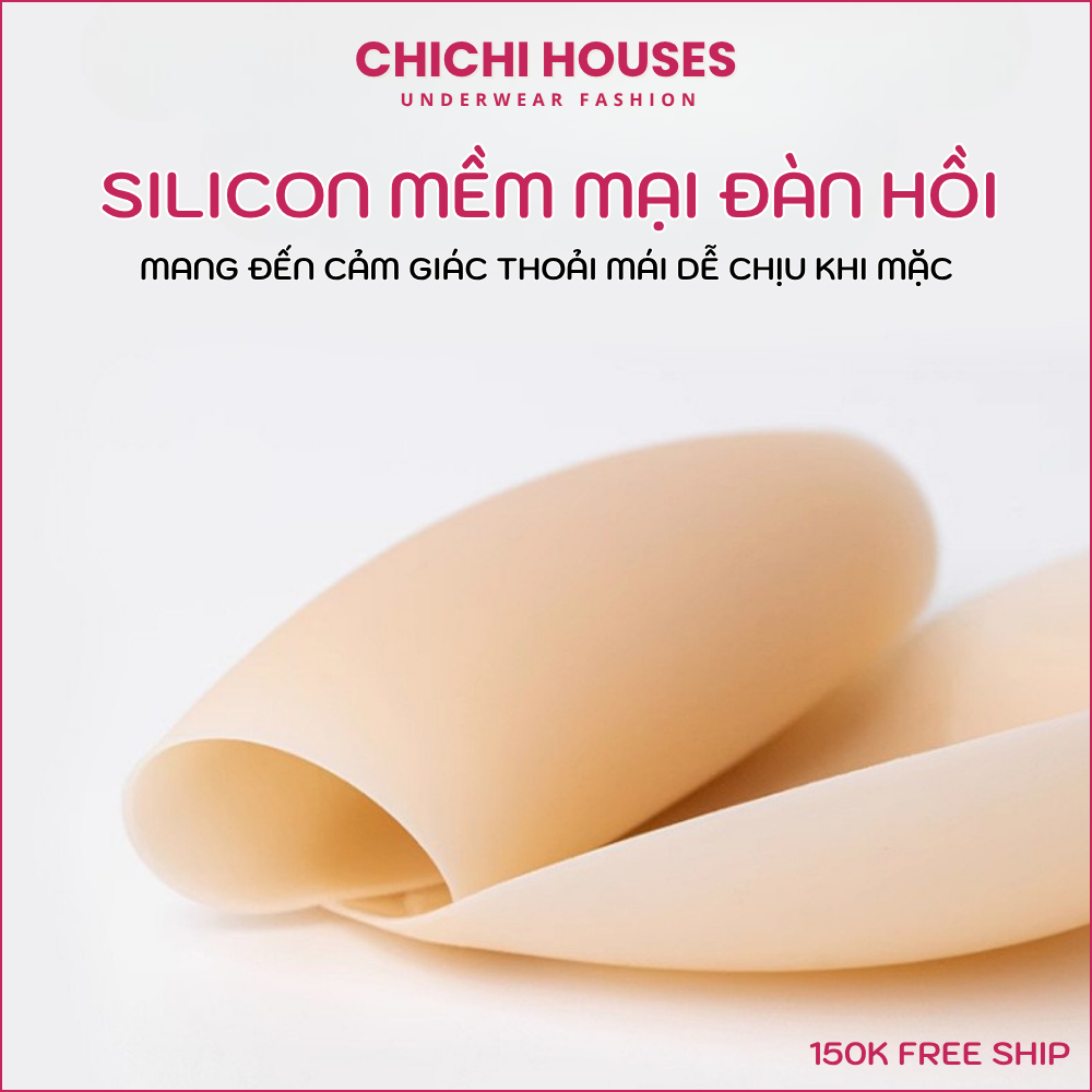 Miếng dán ngực silicon nhiệt tự thân cao cấp siêu mềm sử dụng được nhiều lần CHICHI HOUSES 500