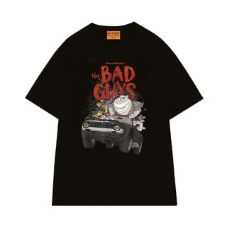 Áo Thun The Bad Guys NGỐ TEE Mr Shark Lái Xe Chạy Trốn Vải Cotton 75 Mềm Mịn Thoáng Mát