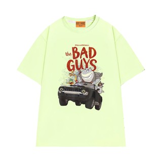 Áo Thun The Bad Guys NGỐ TEE Mr Shark Lái Xe Chạy Trốn Vải Cotton 75 Mềm Mịn Thoáng Mát