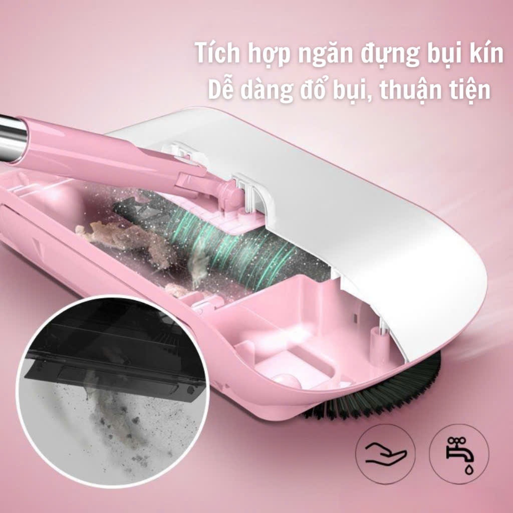 Chổi Hút Bụi Lau Nhà Không Cần Điện – Chổi Quét Nhà Xoay 360°, Dọn Sạch Mọi Góc, Tiện Lợi Cho Gia Đình