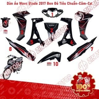 Dàn Áo Wave Blade 110 2017 Đen Đỏ Phiên Bản Tiêu Chuẩn Bánh Căm Phanh Cơ Chính Hãng - ZZM