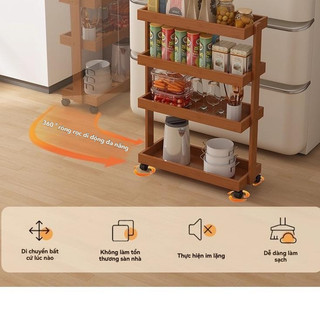Kệ để đồ đa năng có bánh xe cho gia đình Kệ xe đẩy bánh xe Tiện Lợi kệ nhà bếp Kệ đựng đồ ăn nhẹ